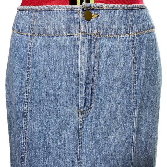 Kim Rogers Vintage Petite Denim Long Maxi Denim Jean Skirt Size 14P - Picture 5 of 8